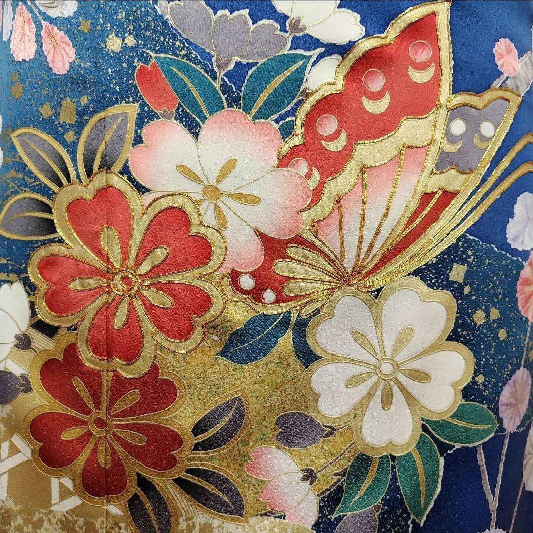 SALE中☆振袖フルセット(6点)成人式・金銀彩加工・金駒刺繍・たたき染め・舞蝶