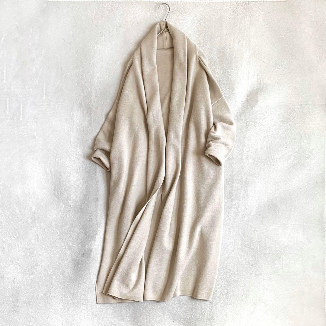 【美品✨】Deuxieme Classe スムースニットガウンコート　ベージュ