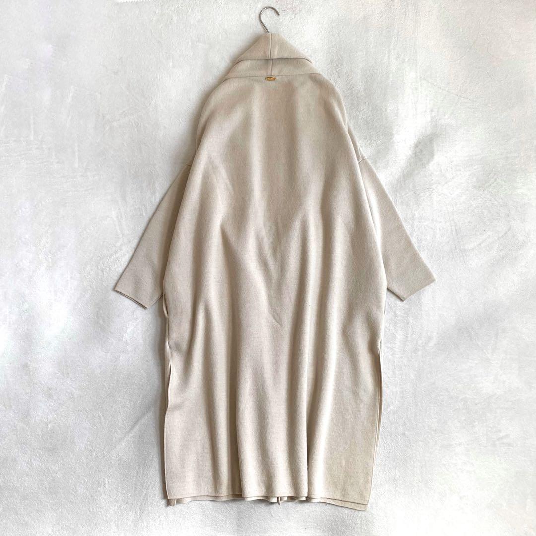 【美品✨】Deuxieme Classe スムースニットガウンコート　ベージュ