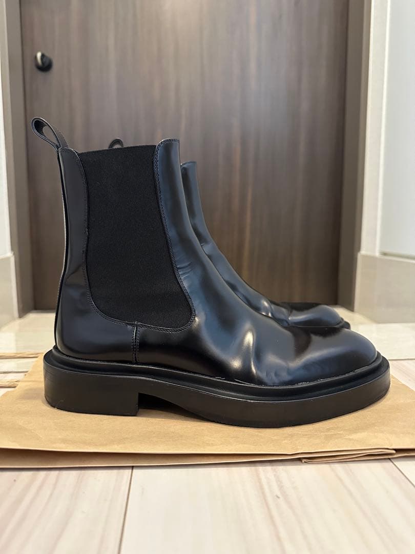 ！Noël！Jil Sander レザーアンクルブーツ ブラック