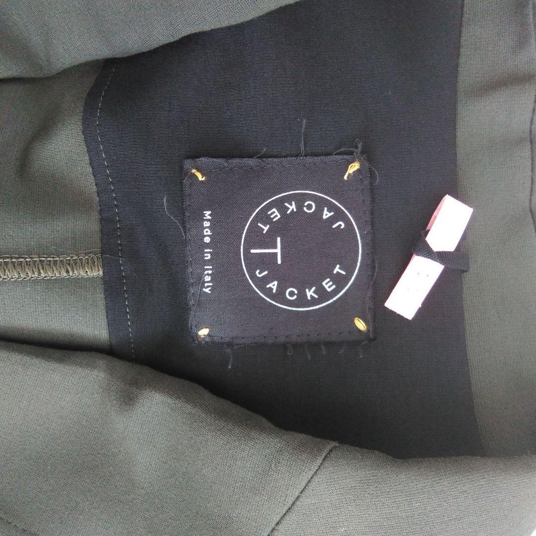 T JACKET シャツジャケット　カーキ　ジャージ生地