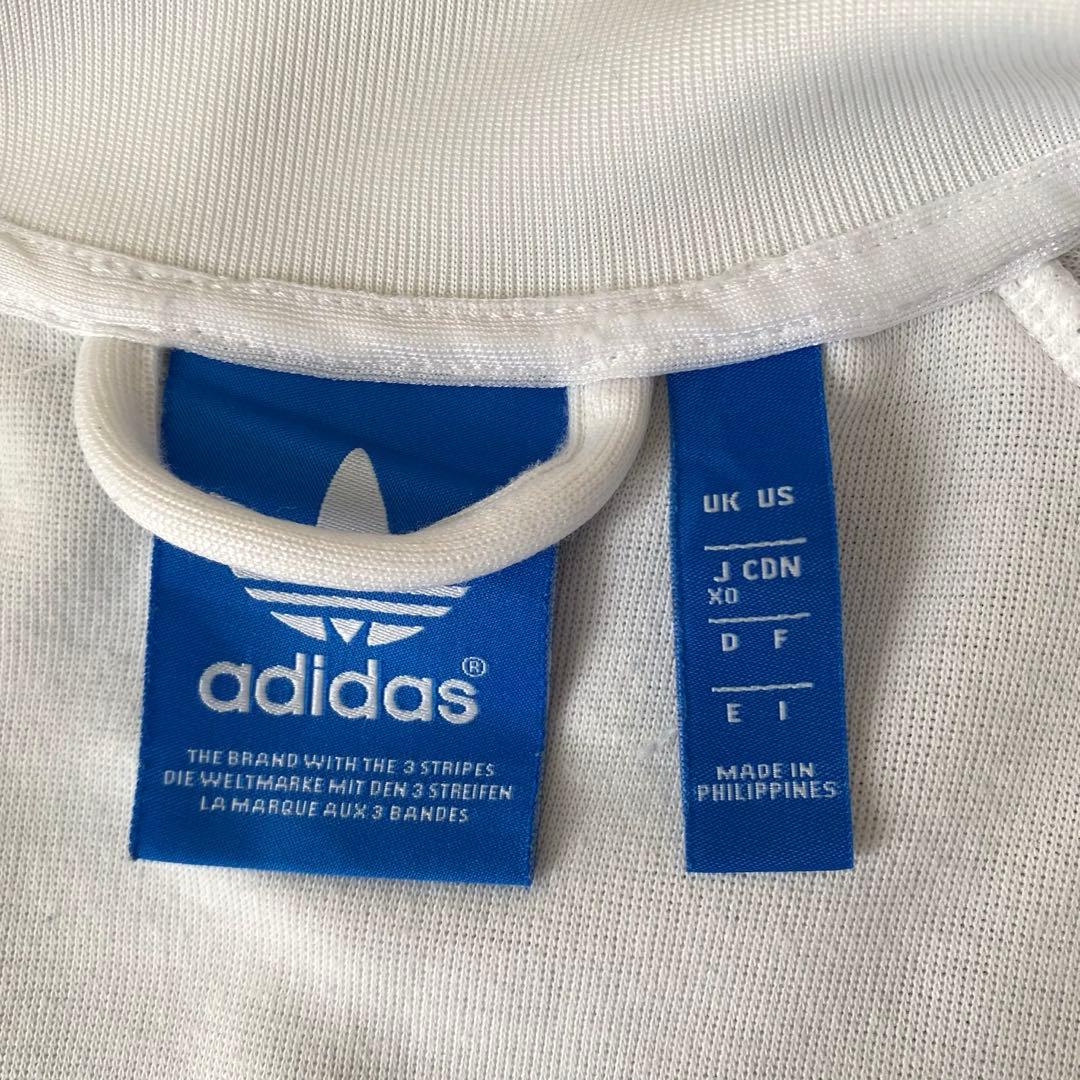 希少・美品✨adidas オールホワイト　トラックジャケット　トレフォイルロゴ