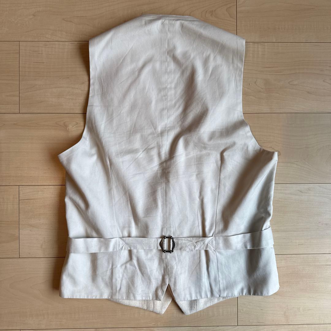 LARDINI コットンリネン ジレベスト ブートニエール付き 結婚式
