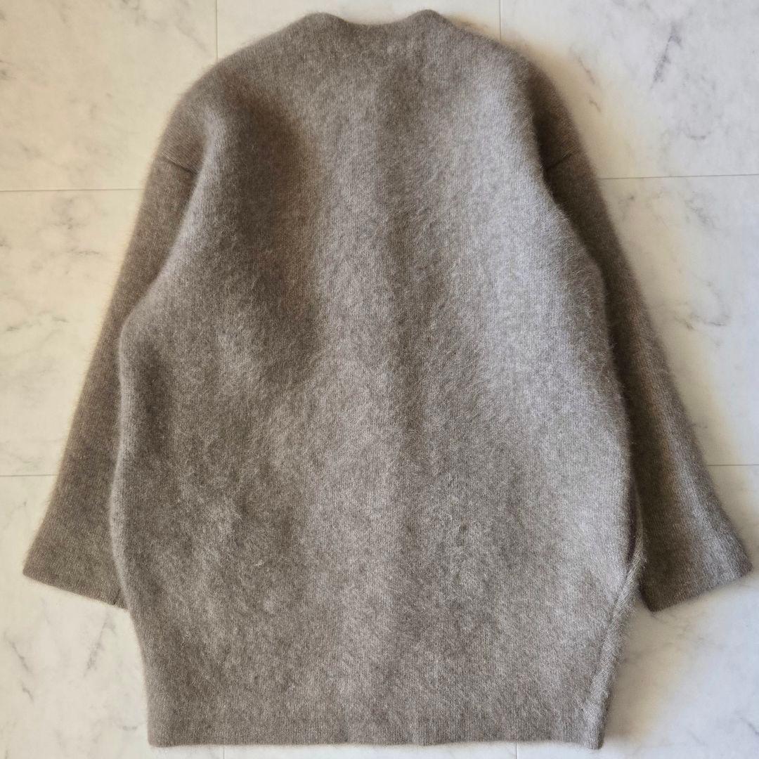 美品✨エレンディーク　ラクーンミックスダブルカーディガン　モカ　パープル