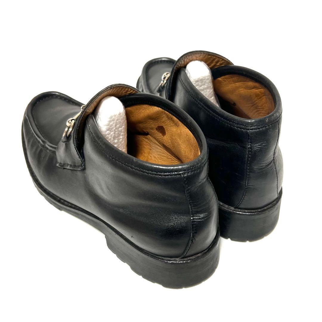 【GUCCI】ホースビットモカシン ショートブーツ 28.5cm ブラック