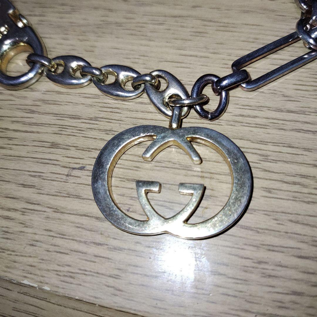 希少！目立つ大きさのかっこいい！Gucci ダブルGロゴ チェーンネックレス