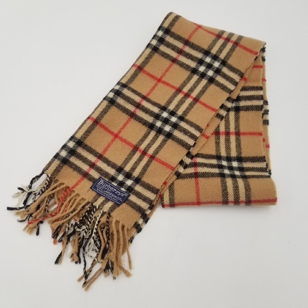 美品 BURBERRY バーバリー マフラー ノバチェック 羊毛
