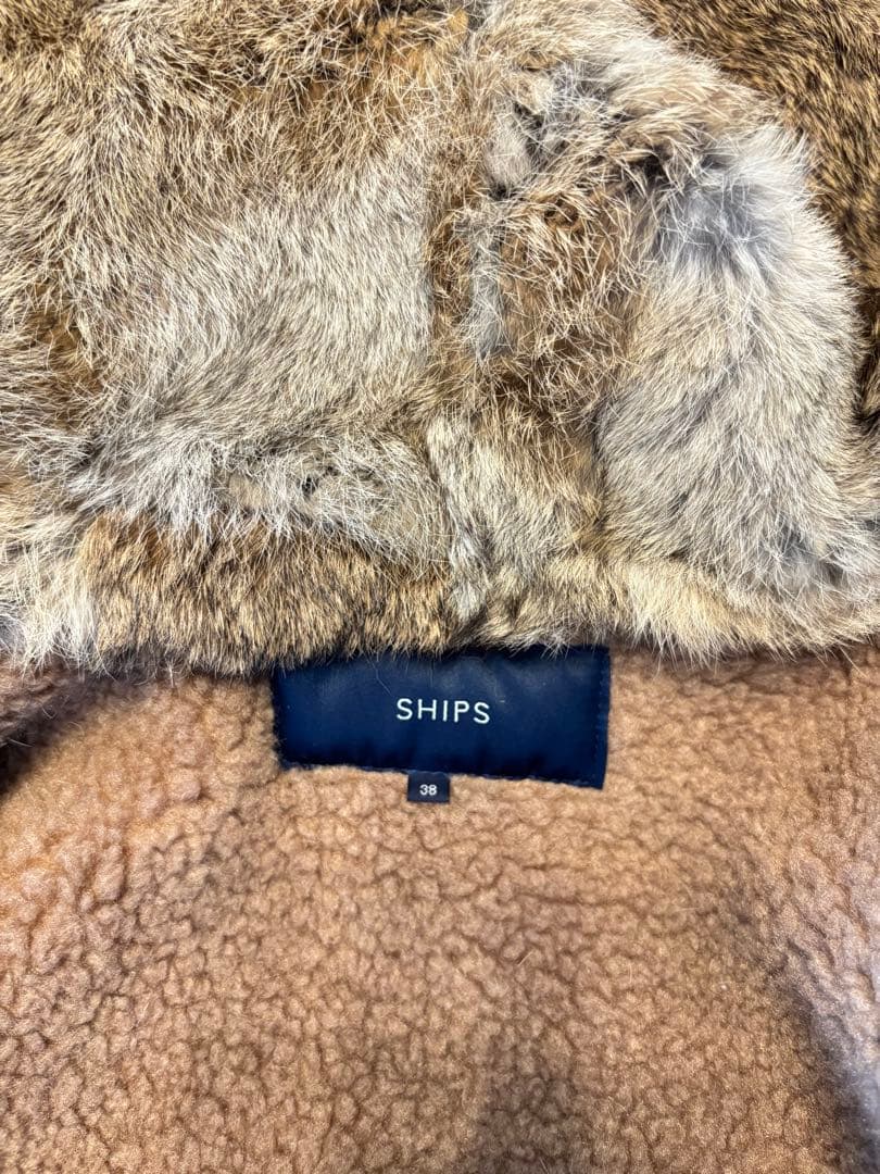 【美品】SHIPS シップス　モッズコート　ラビットファーライナー付　ミリタリー
