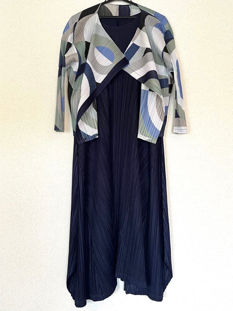 Pleats Please アールデコ調カーディガン　4