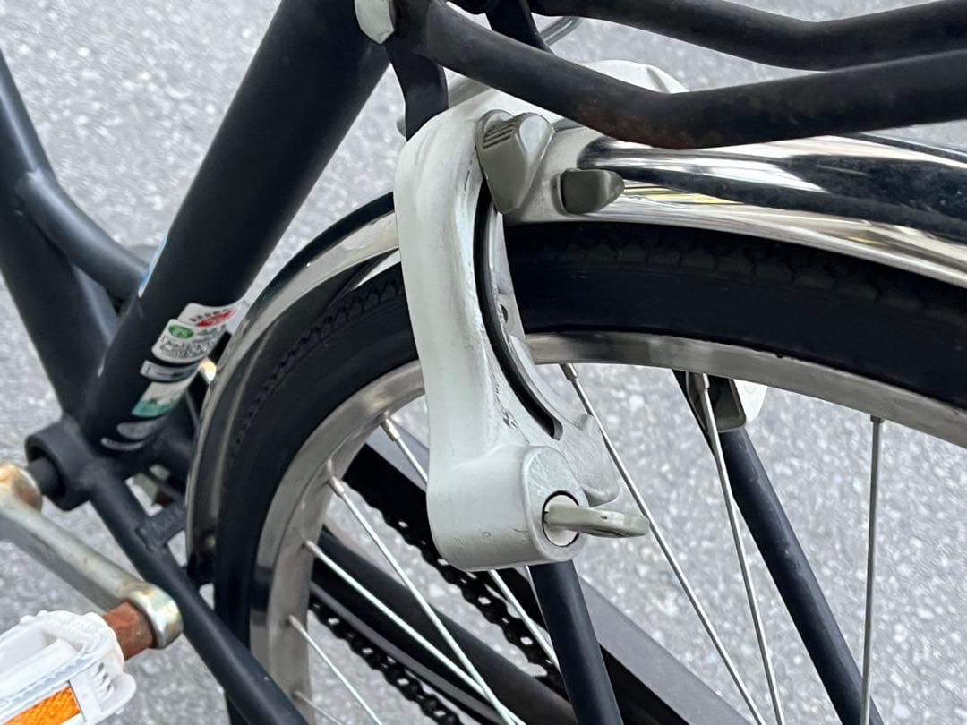 か*な様 中古美品LEDオートライト内装3段自転車★大型カゴ★27インチ★黒※配