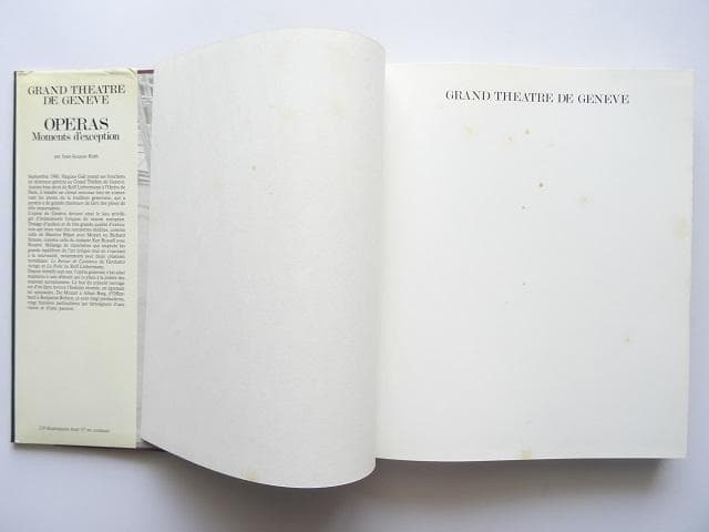 洋書◆ジュネーブ大劇場 オペラ写真集 本