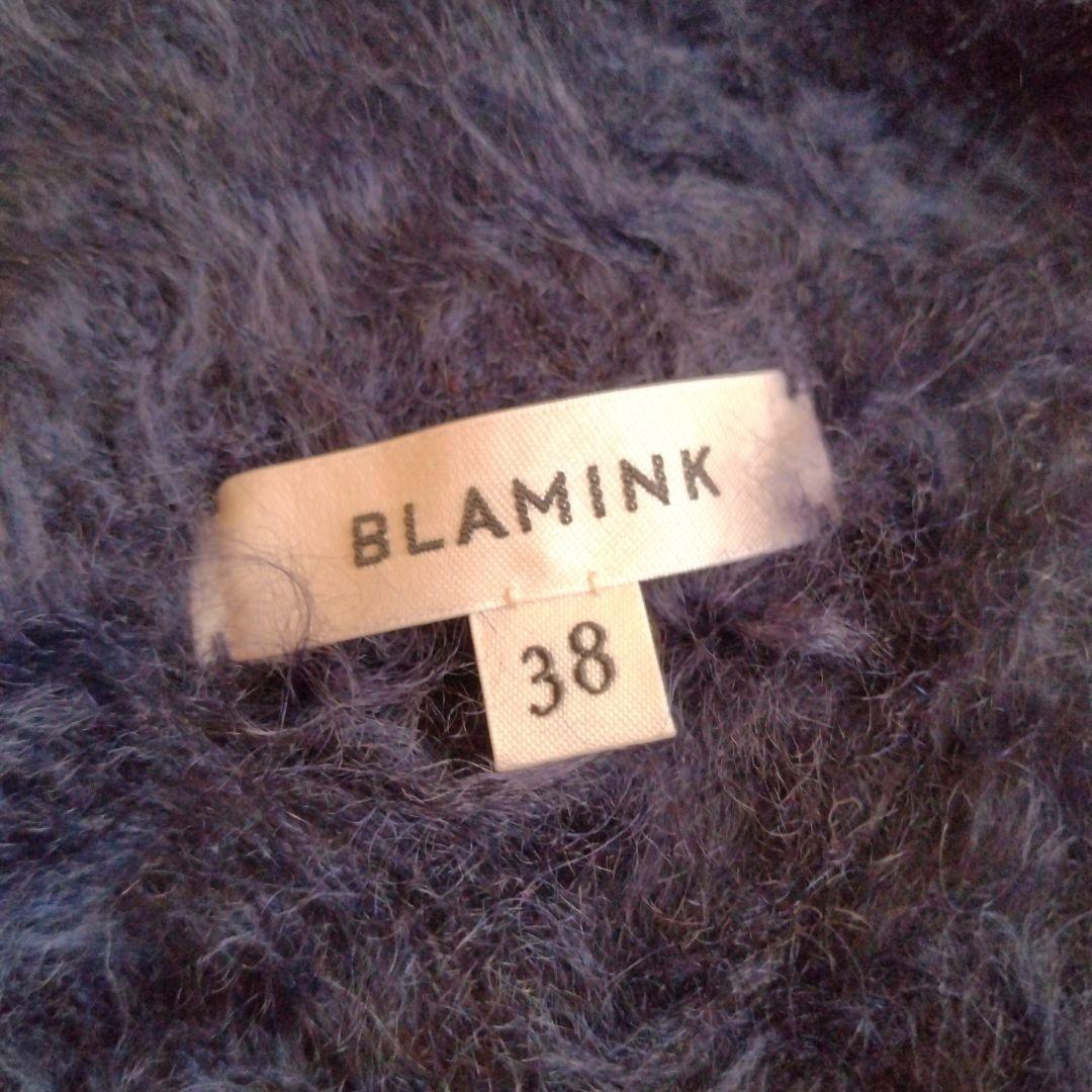 BLAMINK ブラミンク カシミアファーカーデガン ネイビー サイズ38