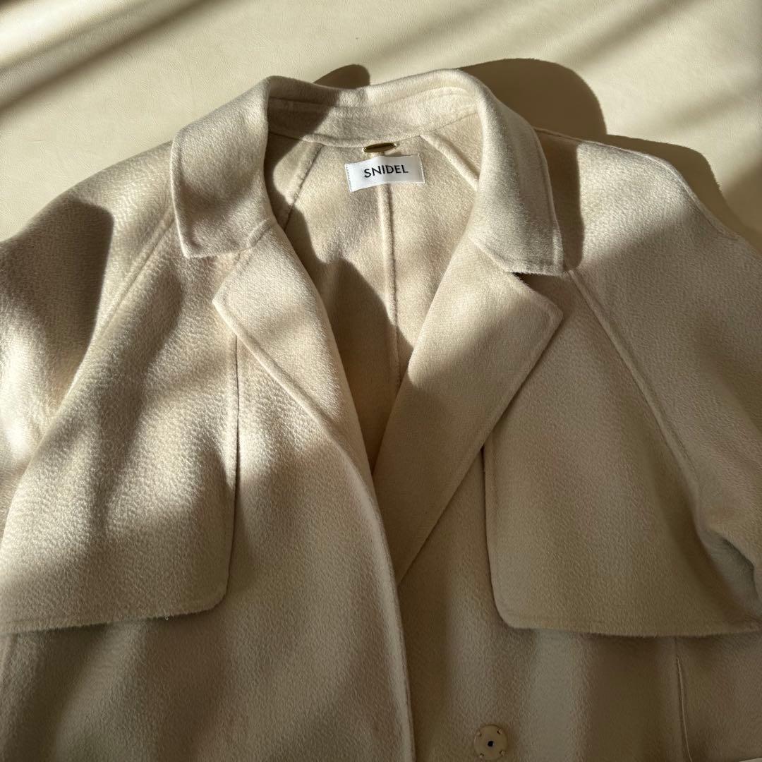 【超美品✨】SNIDELウロコカシミヤ ロングコート size0 ベージュ