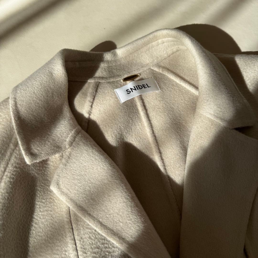 【超美品✨】SNIDELウロコカシミヤ ロングコート size0 ベージュ