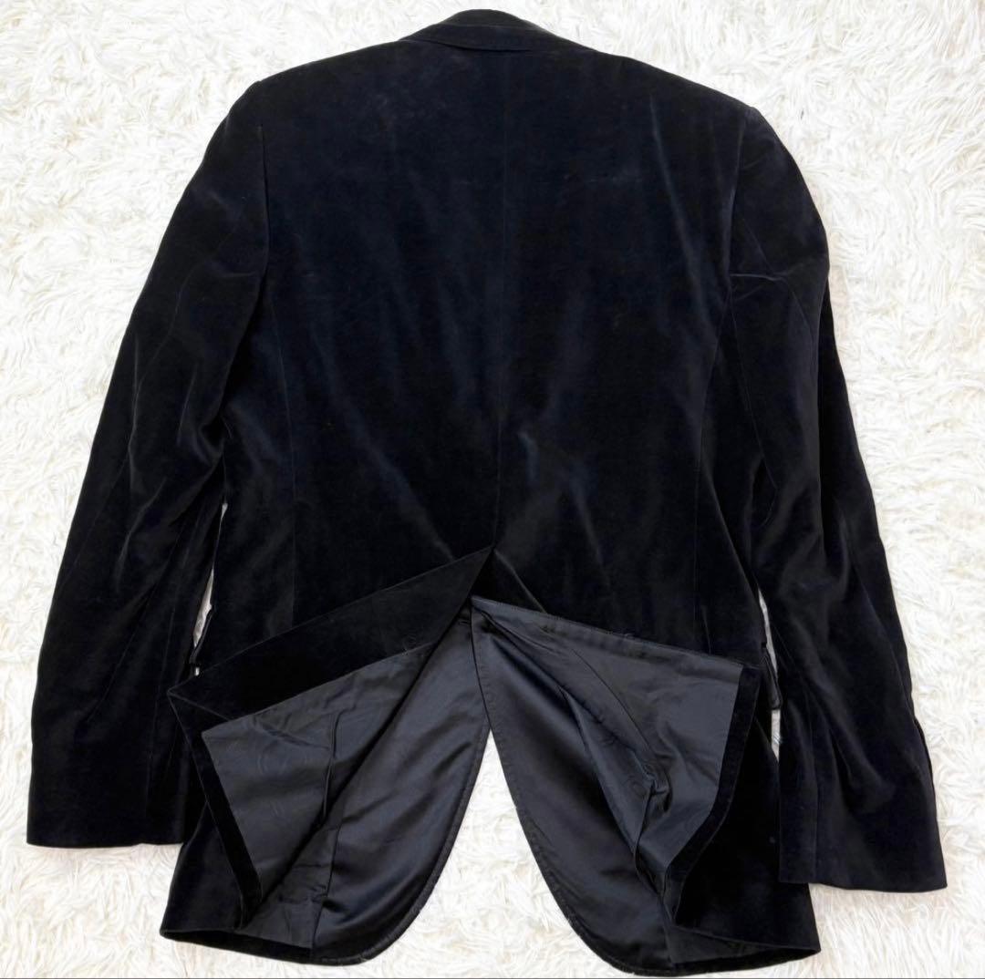 希少✨未使用級 DOLCE&GABBAN ベロア テーラードジャケット 黒