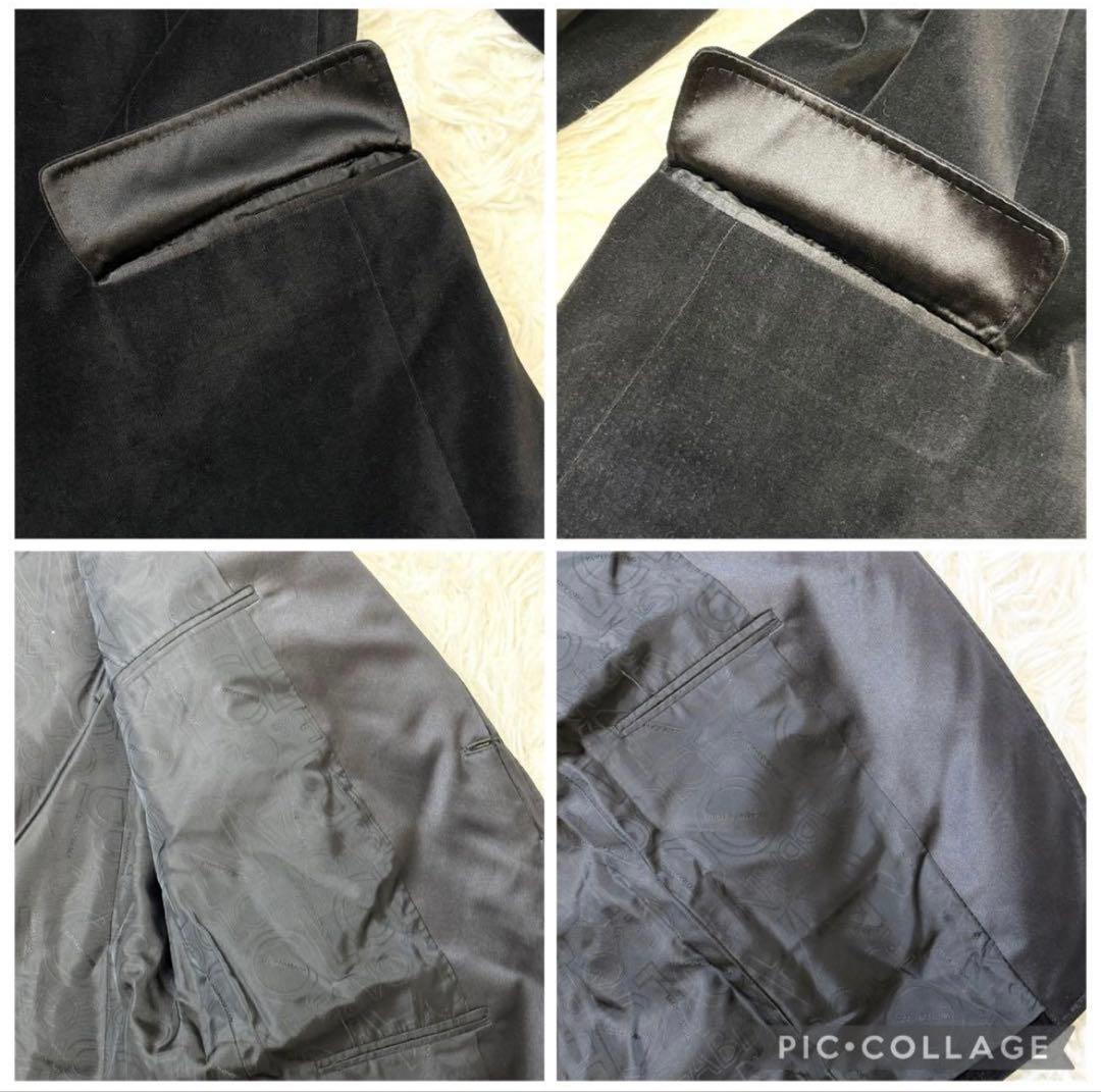 希少✨未使用級 DOLCE&GABBAN ベロア テーラードジャケット 黒