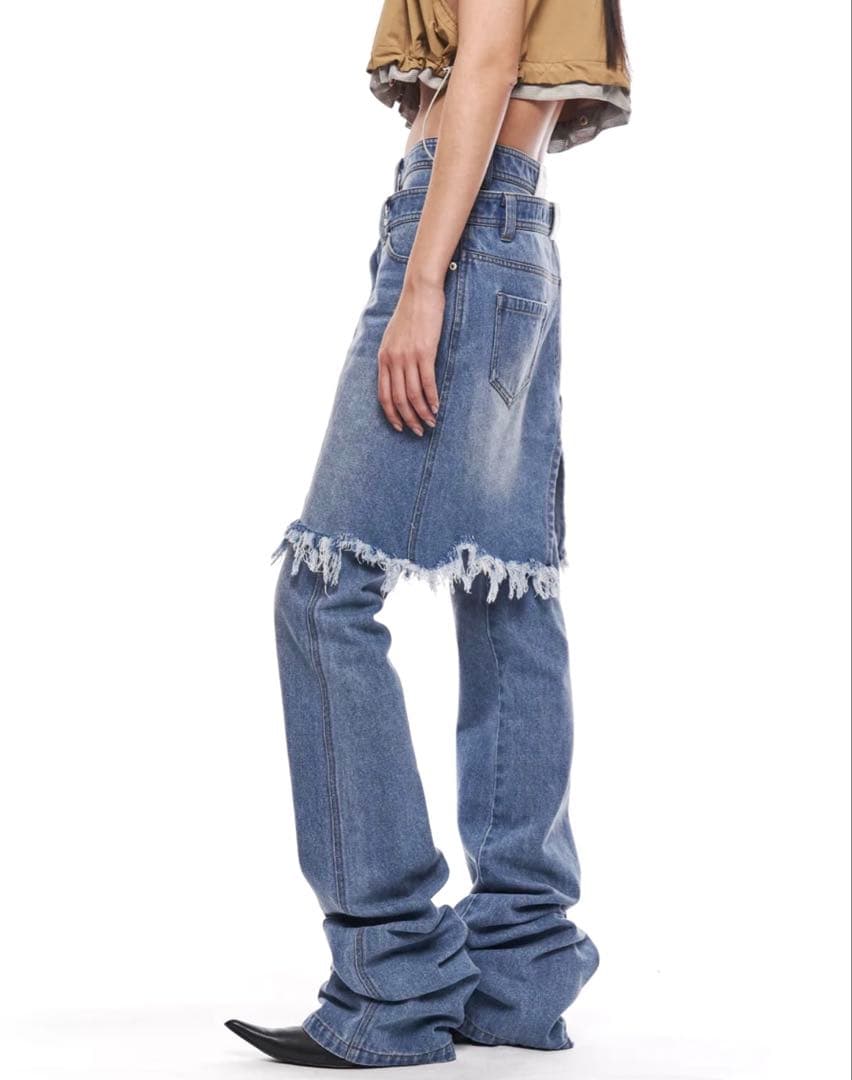 プールデ POOLDE LOOSE DENIM PANTS デニム パンツ S