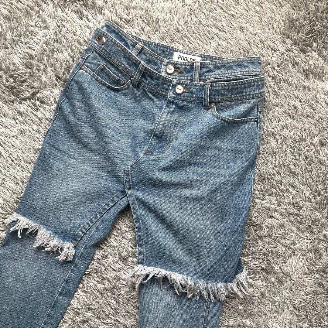 プールデ POOLDE LOOSE DENIM PANTS デニム パンツ S