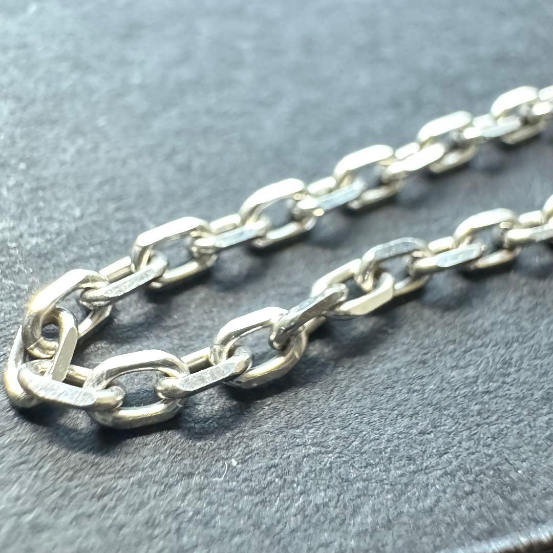 【40㎝ silver925】ヴィンテージ 太角チェーン ネックレス