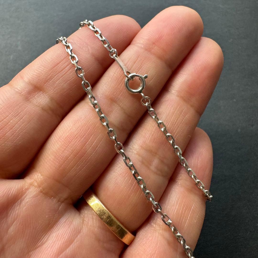 【40㎝ silver925】ヴィンテージ 太角チェーン ネックレス