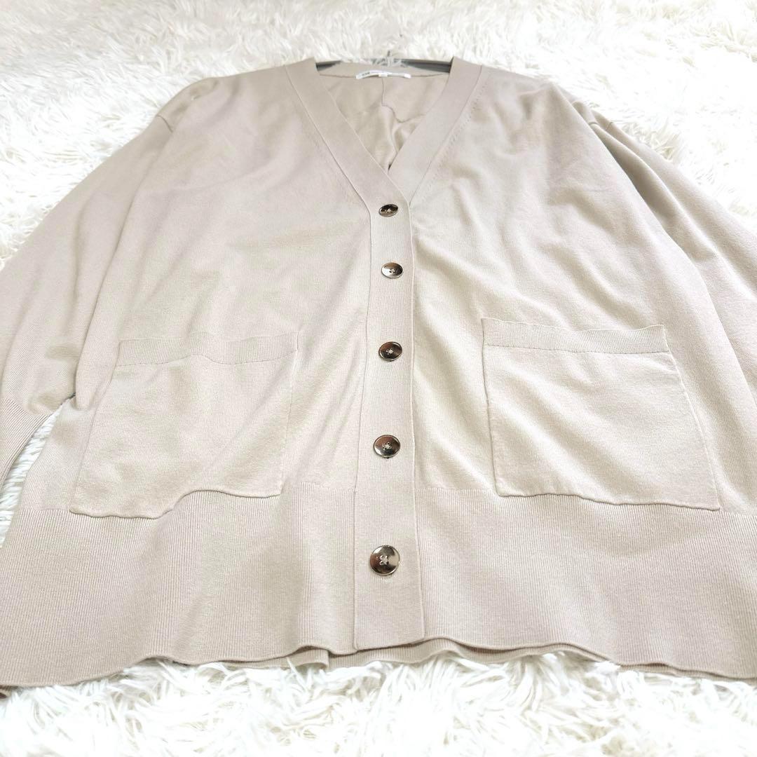 24SS 極美品 3XL 23区 ロングカーディガン ベージュ 羽織り 春ニット