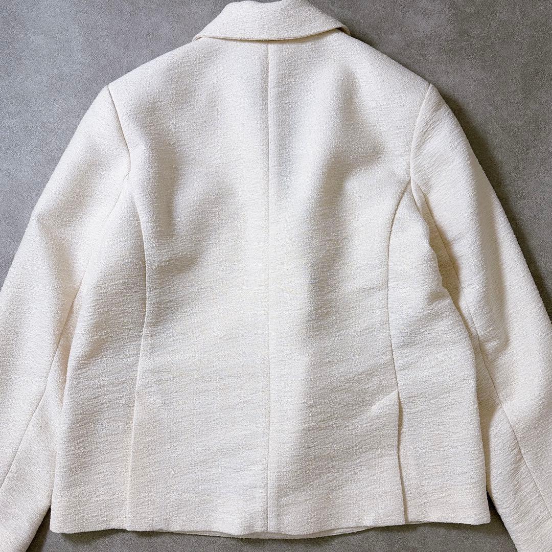 美品 COHINA スリットスリーブツイードジャケット オフホワイト