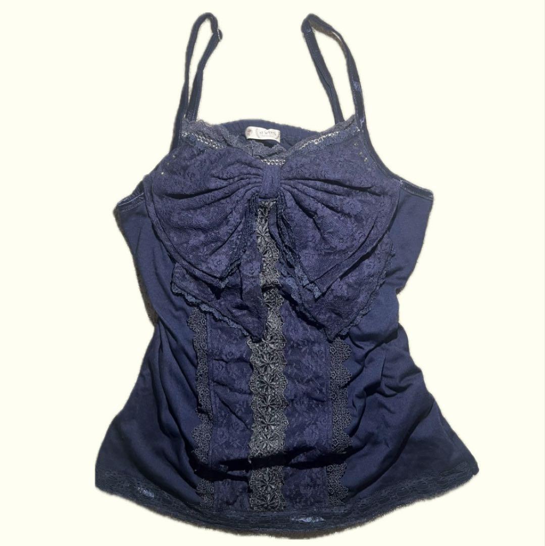 【週末限定値下げ中♪】axes femme　ビッグリボンキャミソール⑅﻿
