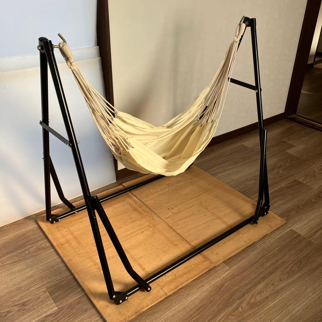 イグニオ　3WAY自立式　コットンハンモック 生成り色