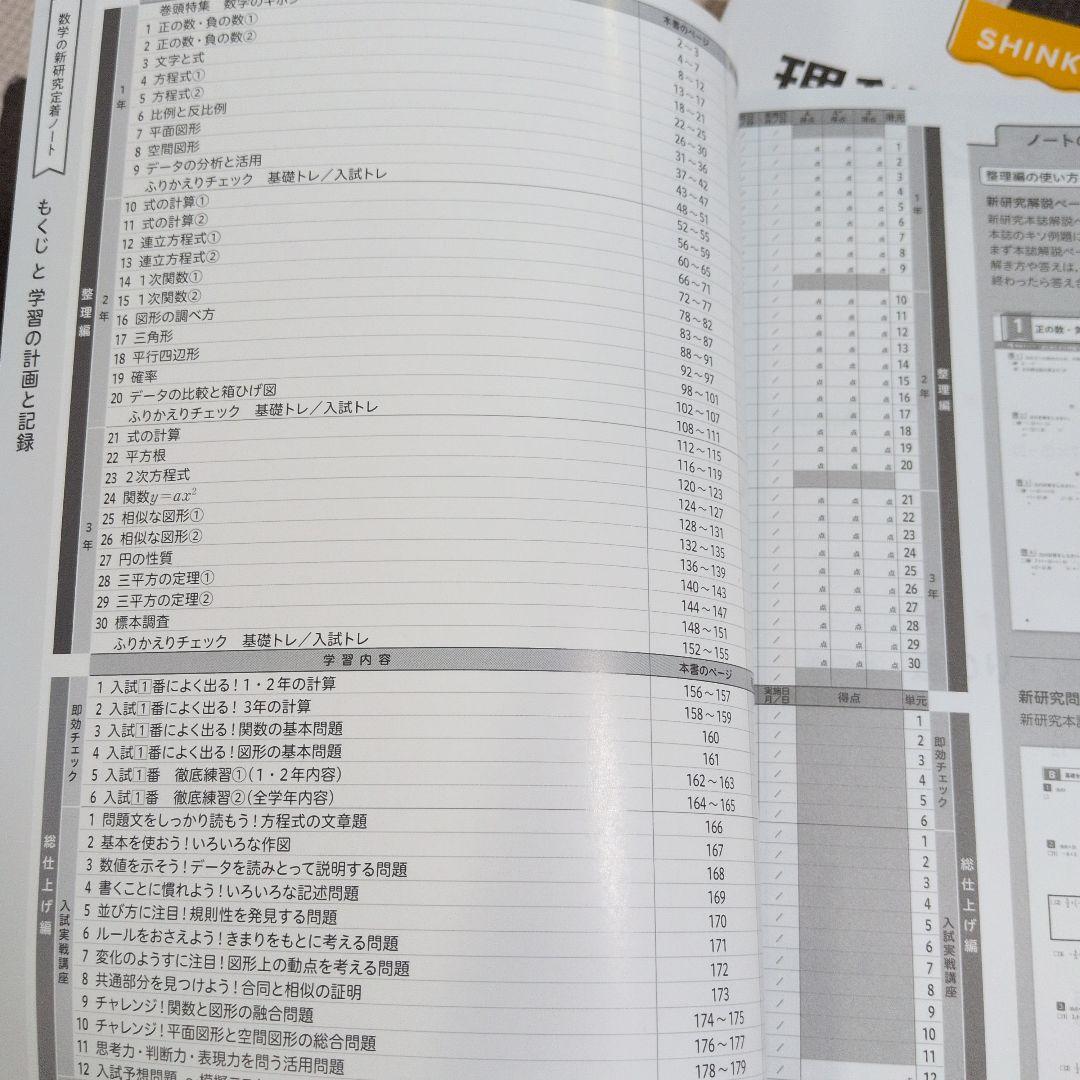 令和7年度用 改訂版　新研究・新研究定着ノート　5教科セット