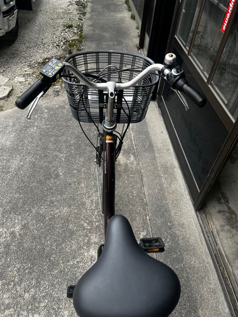 電動アシスト自転車 ブラウン 前カゴ付き