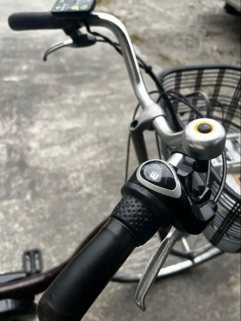 電動アシスト自転車 ブラウン 前カゴ付き