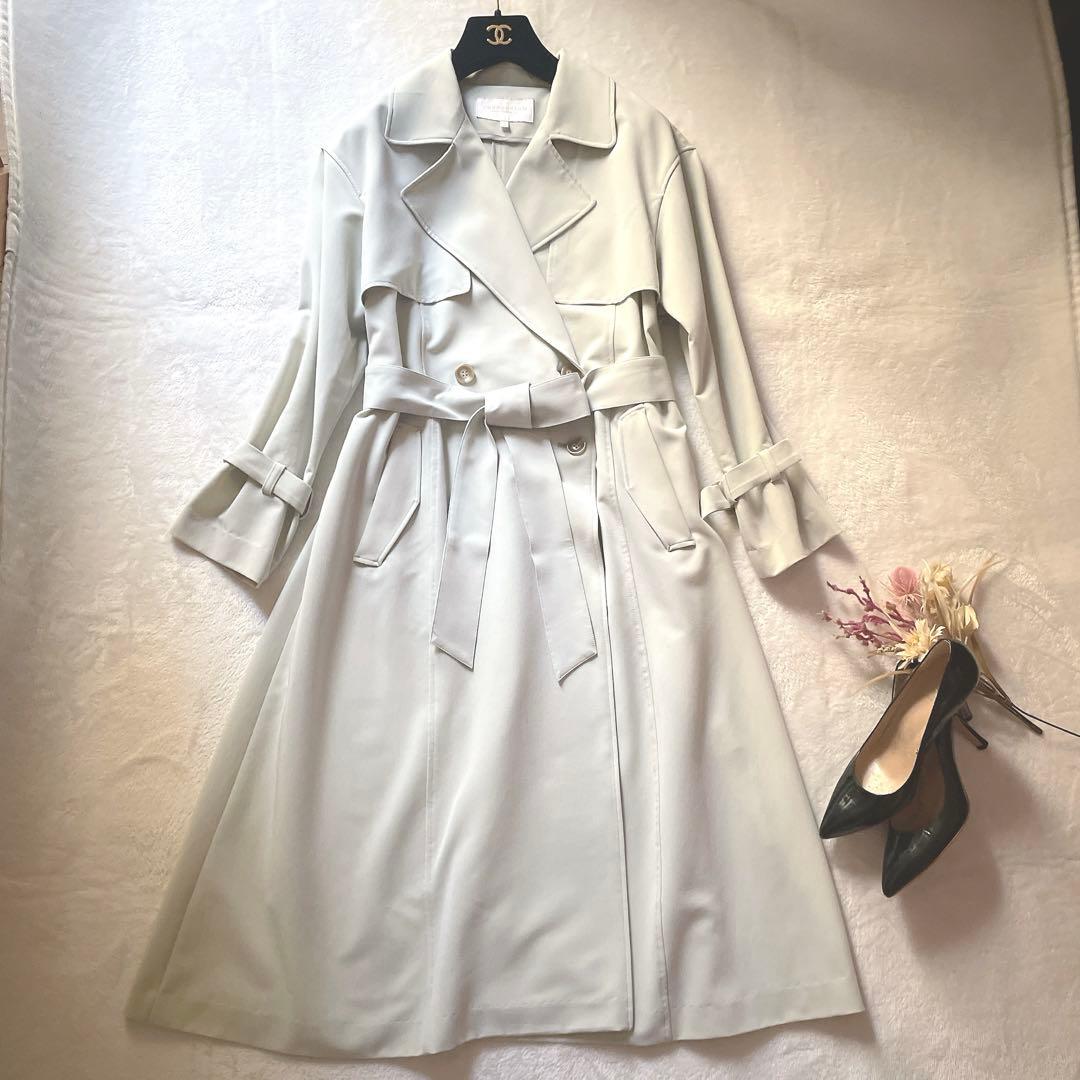 極美品⭐︎プロポーションボディドレッシング エアリートレンチコート ライトカーキ