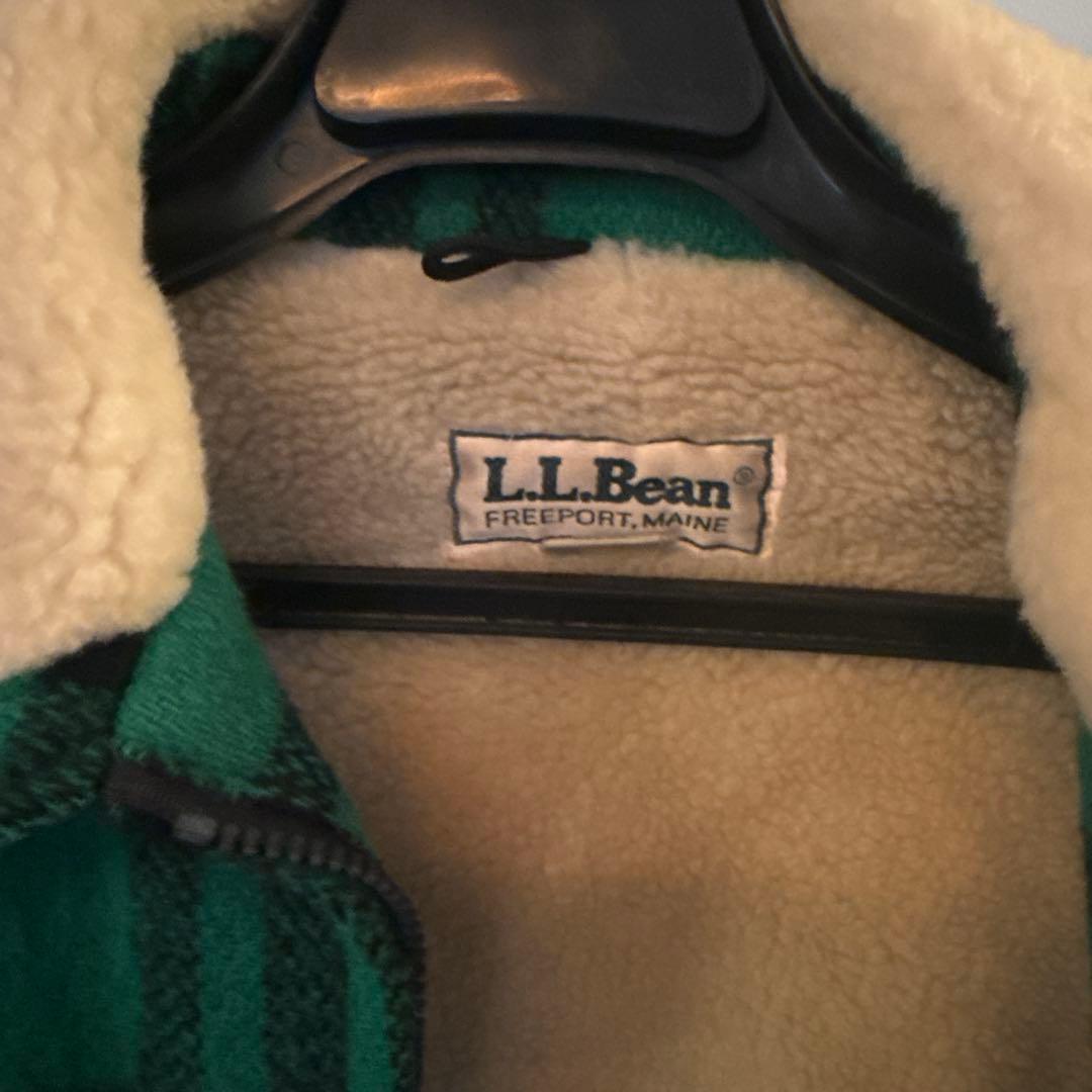L.L.Bean 緑・黒チェック フリースジャケット