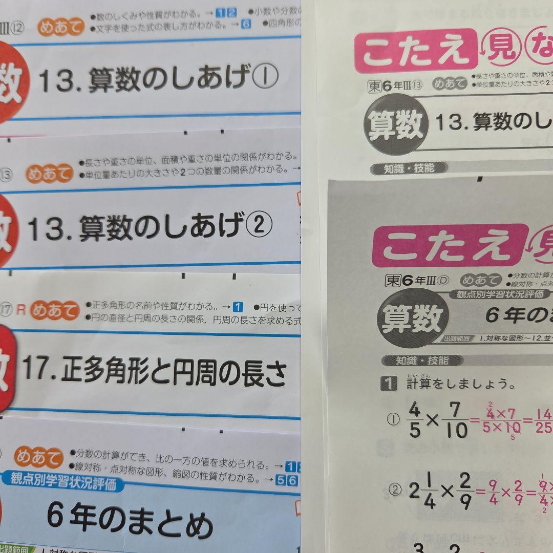 6年生カラーテスト算数　　　　　東京書籍　明治図書