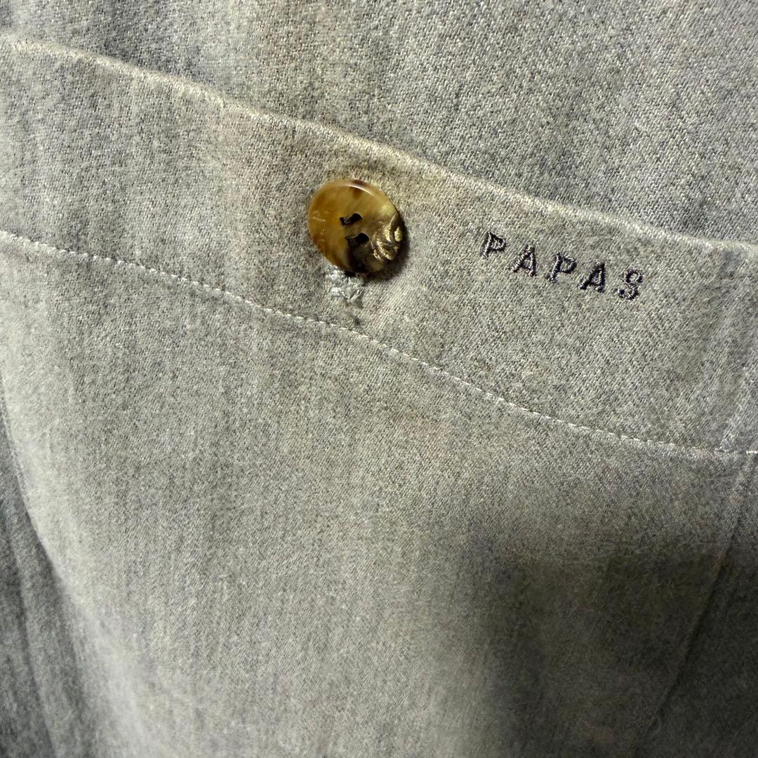 PAPAS コーデュロイ襟 ベージュ パパス カバーオールジャケット