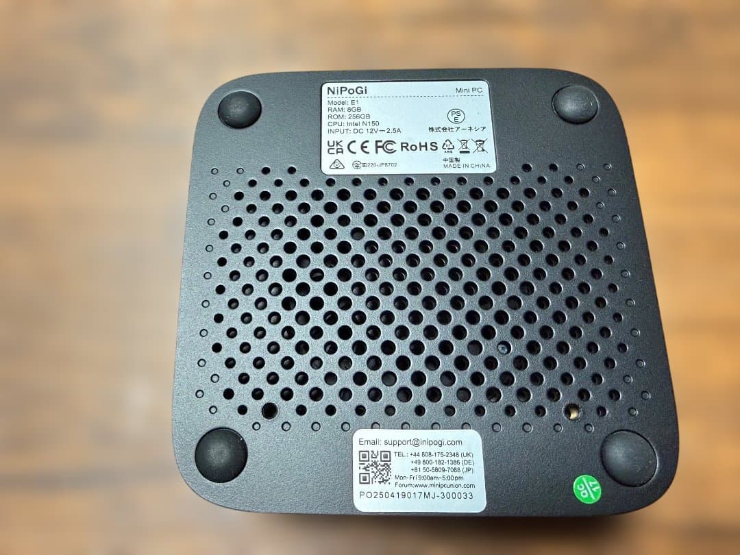 【中古美品】NiPoGi ミニpc N150 3.60GHz 8GB 256GB