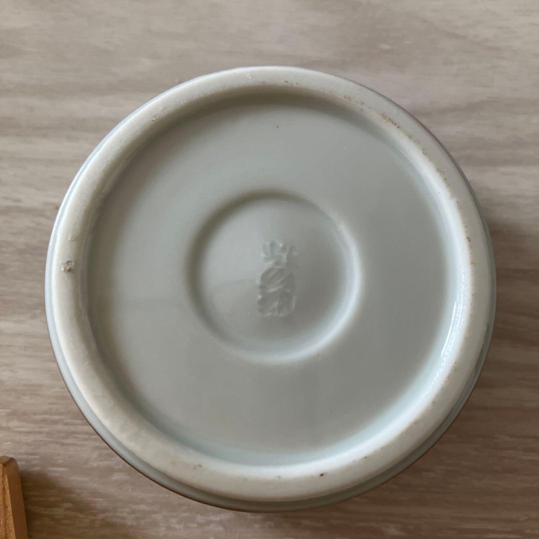 茶道具　手桶香合　色絵　高野昭阿弥