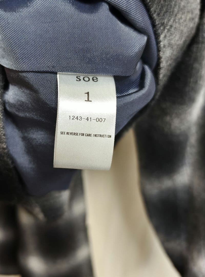 ジャケット・アウター soe Ombre Check Short Jacket with Scarf