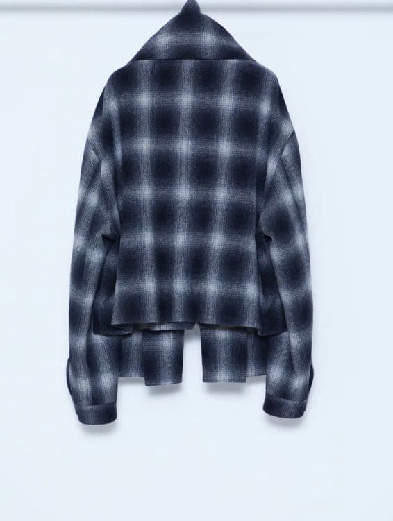 ジャケット・アウター soe Ombre Check Short Jacket with Scarf