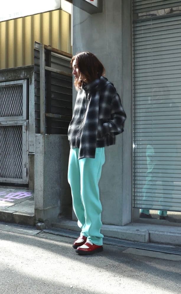 ジャケット・アウター soe Ombre Check Short Jacket with Scarf
