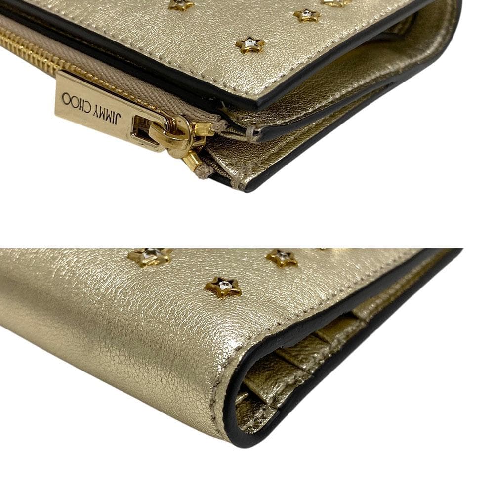 【未使用】 JIMMY CHOO ジミーチュウ 二つ折り ウォレット スタッズ
