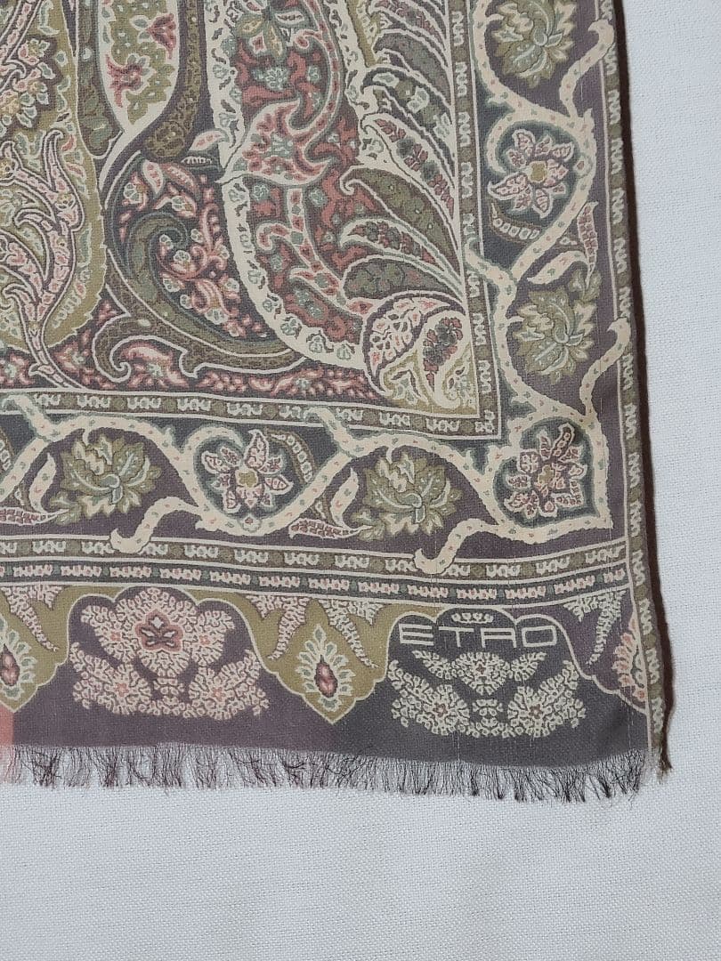 週末値下げ♪ETRO ペイズリー柄 シルク ストール　イタリア製