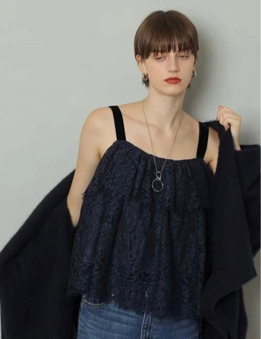 CADUNE❤︎イレヘムレースキャミ黒