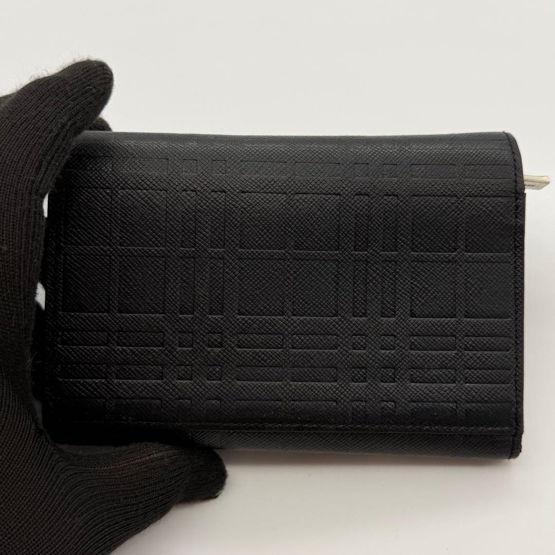BURBERRY バーバリー　折り財布　エンボス　サフィアーノレザー　ブラック