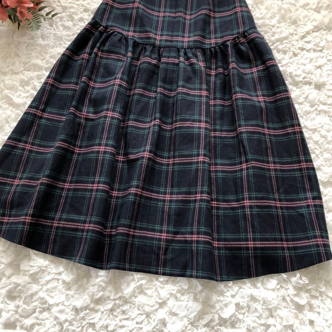 ボーダーズアットバルコニー◆ チェック フレア プレイドスカート 38