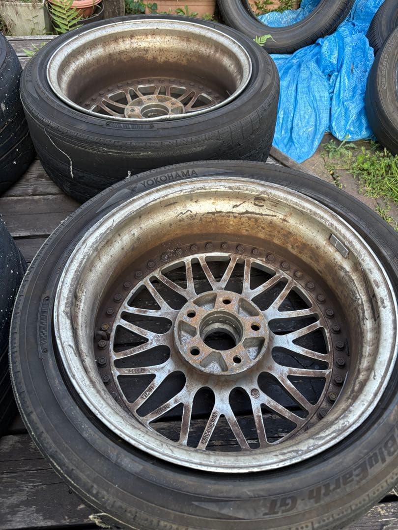 送料込8j2本シュティッヒ 17インチ 114.3 5穴メッシュ アルミホイール