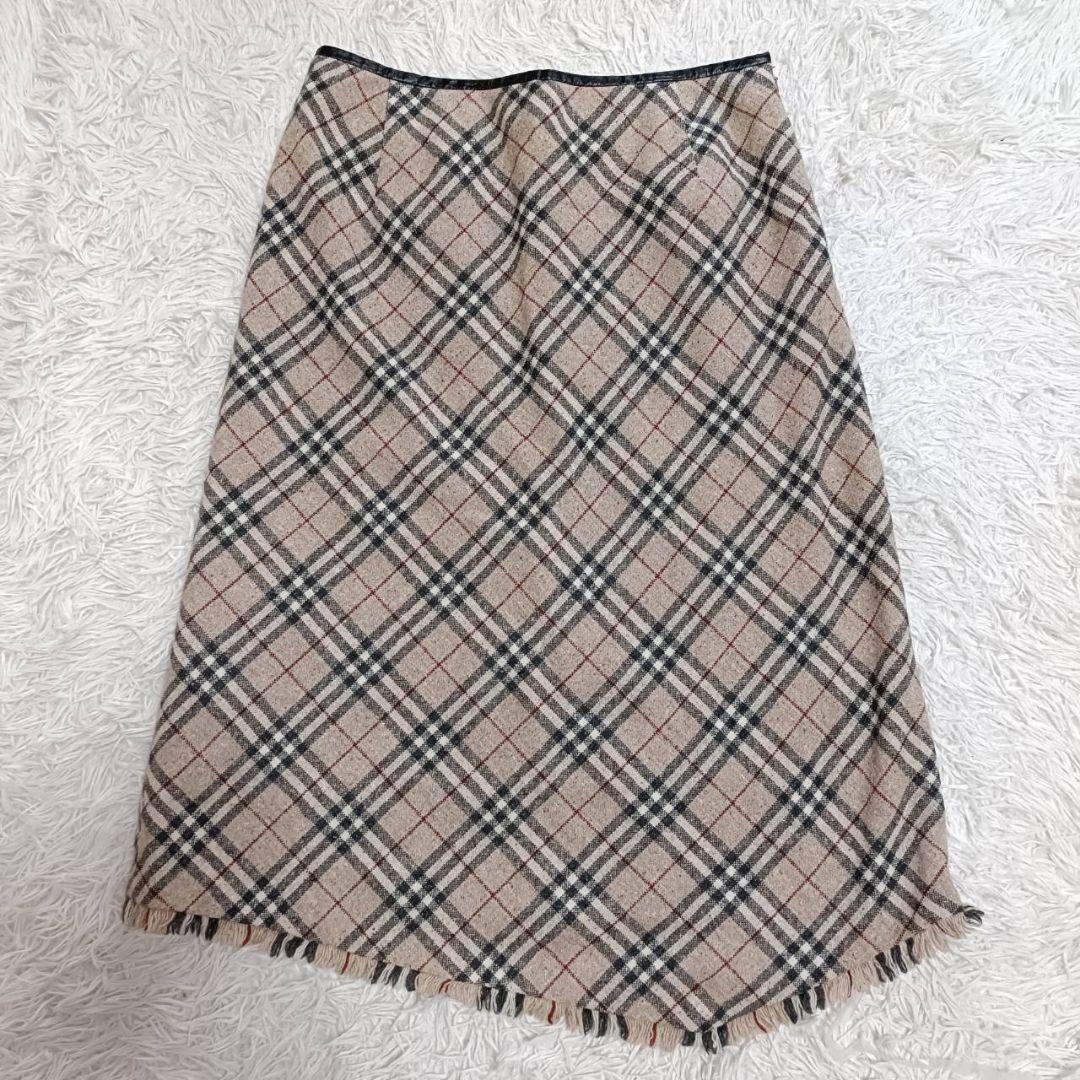 BURBERRY バーバリー　ノバチェック　ロング　スカート　大きいサイズ　変形