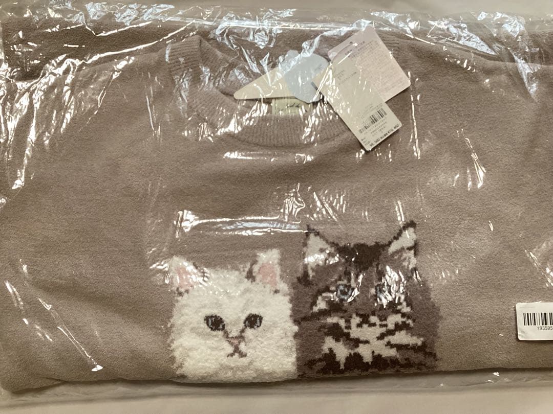 ジェラートピケ　ツインキャットジャガードワンピース　CAT ネコ　ドレス