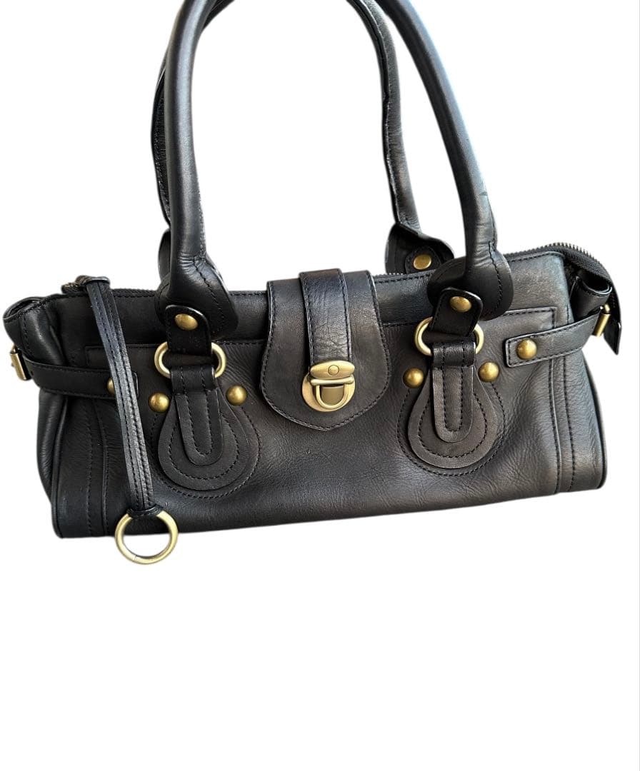 バッグ studs design leather hand bag