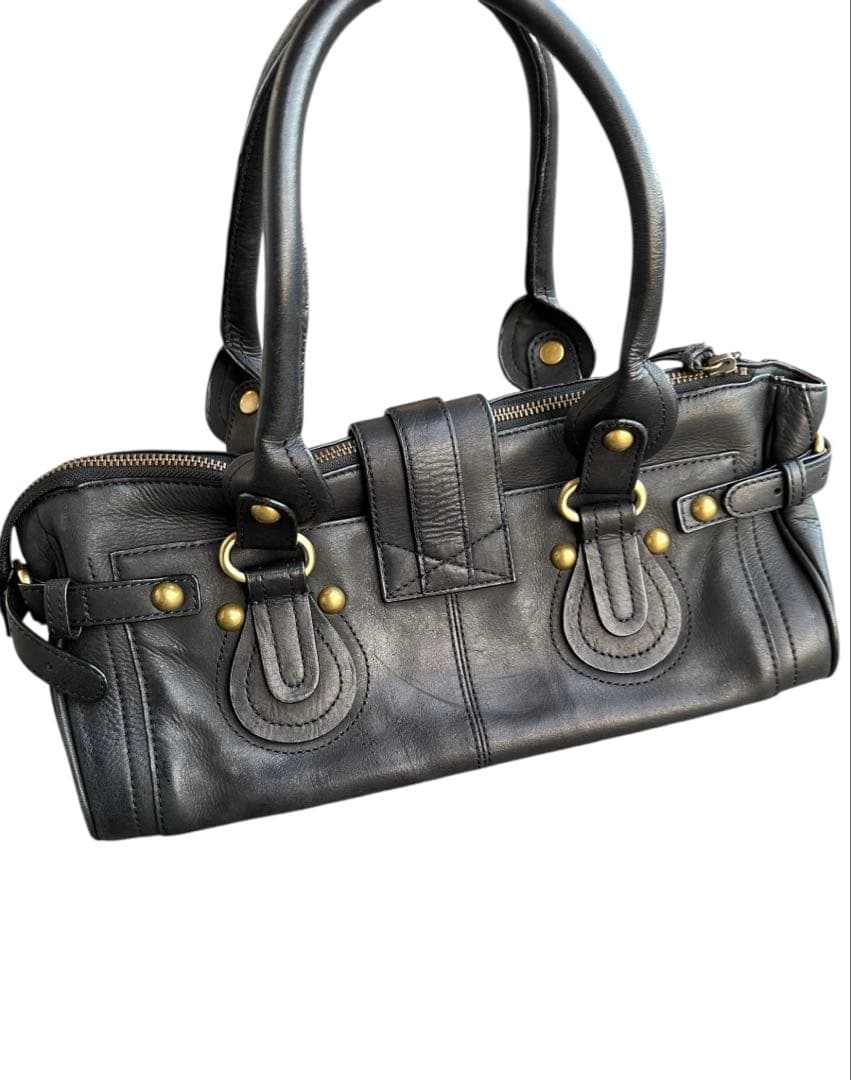 バッグ studs design leather hand bag